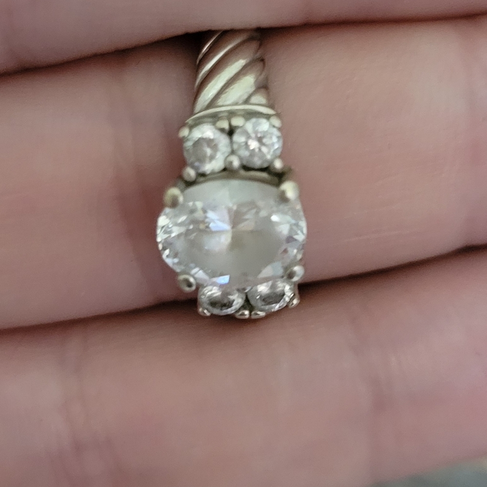 Silver diamond ring